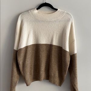 H&M brown and cream sweater